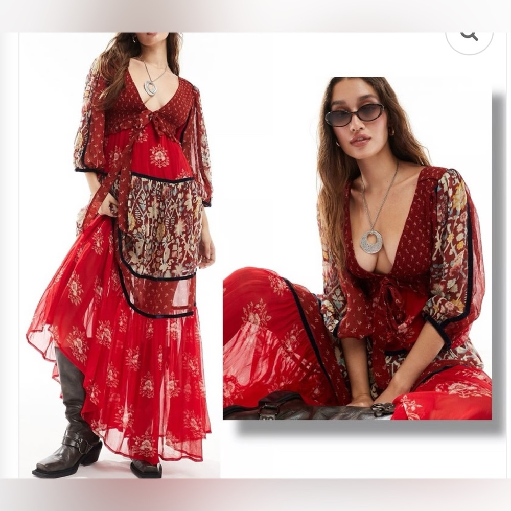 𝓯𝓹 Free People ~ Bali Laurel Maxi Dress - Picture 10 of 12